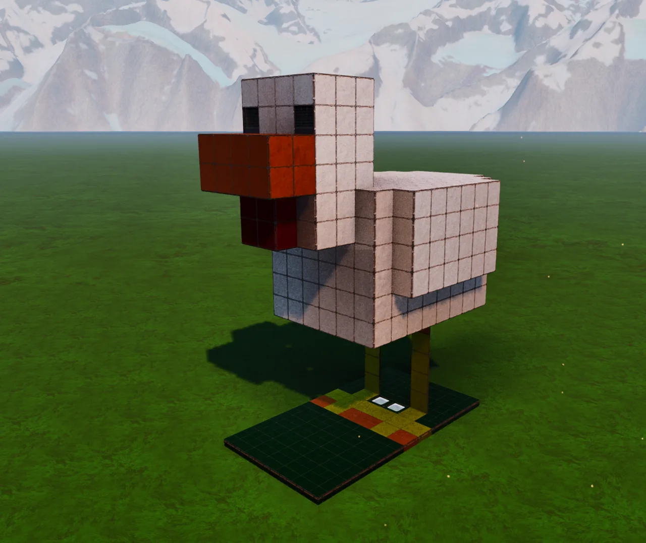 white minecraft chicken view 1