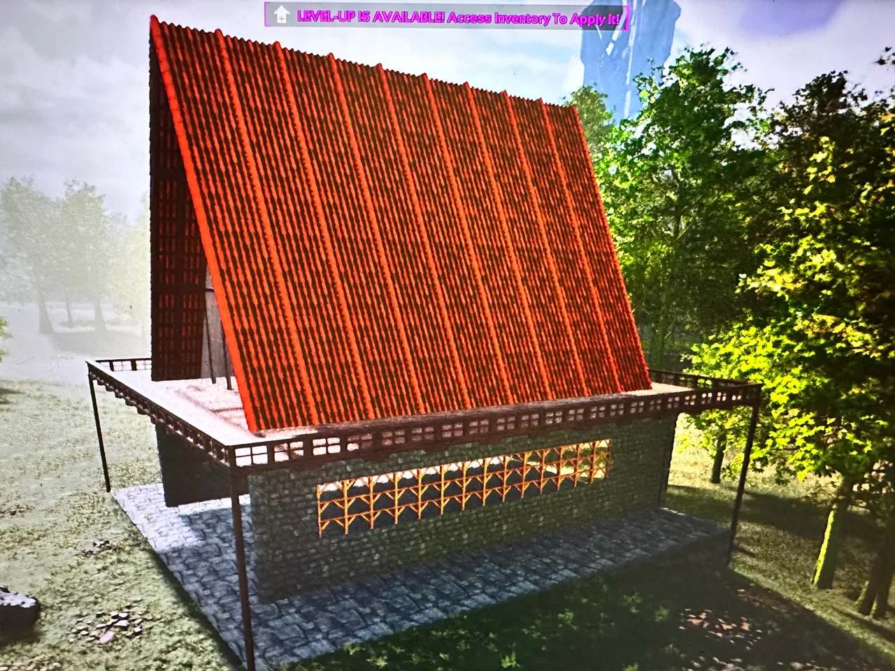 a frame with dino shelter view 1