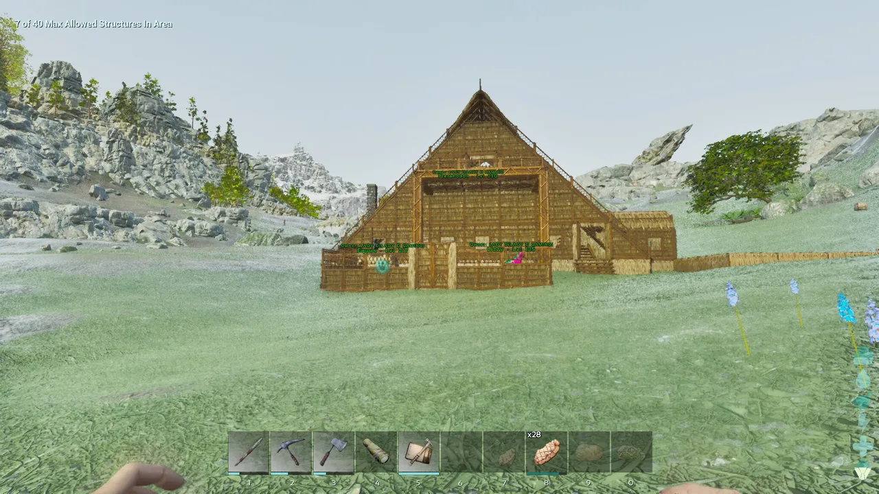 thatch A-FRAME with stables and garden spot view 1