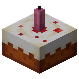 Cake with Pink Candle