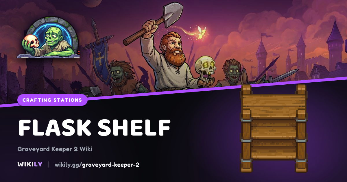 Flask shelf: build cost and storage | Graveyard Keeper 2