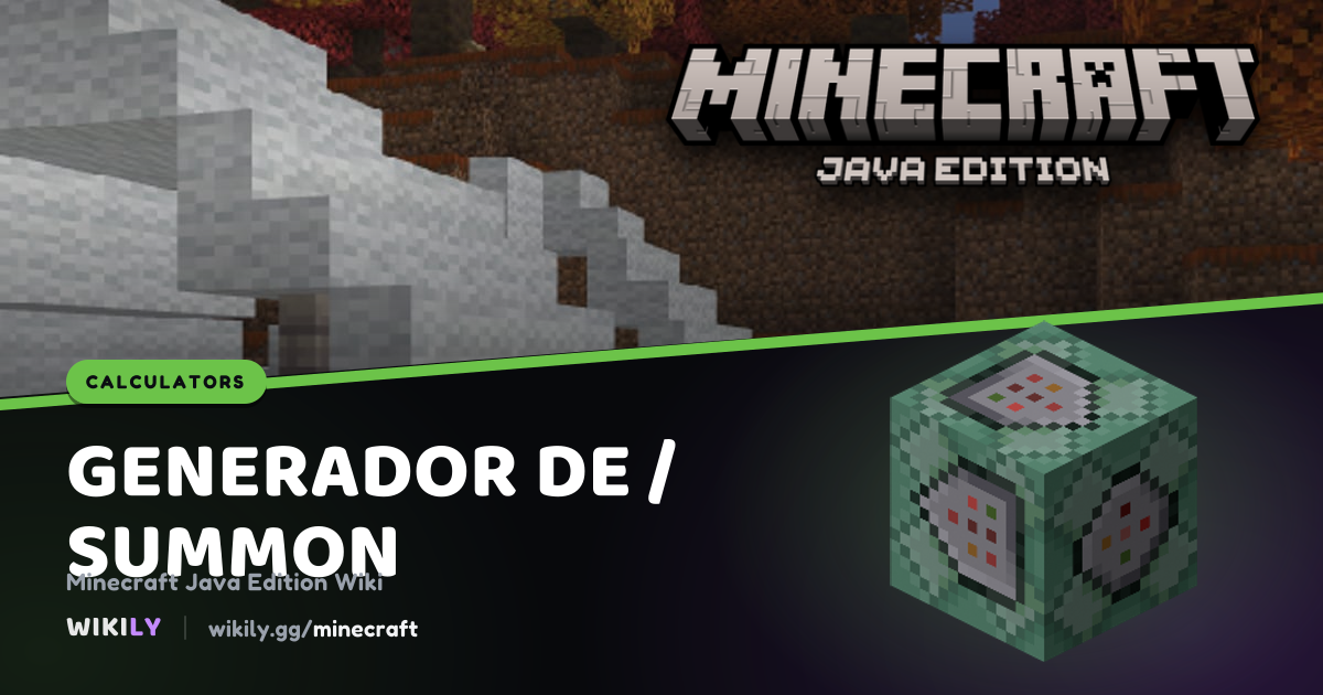 Generador del comando /summon de Minecraft | Minecraft Wiki
