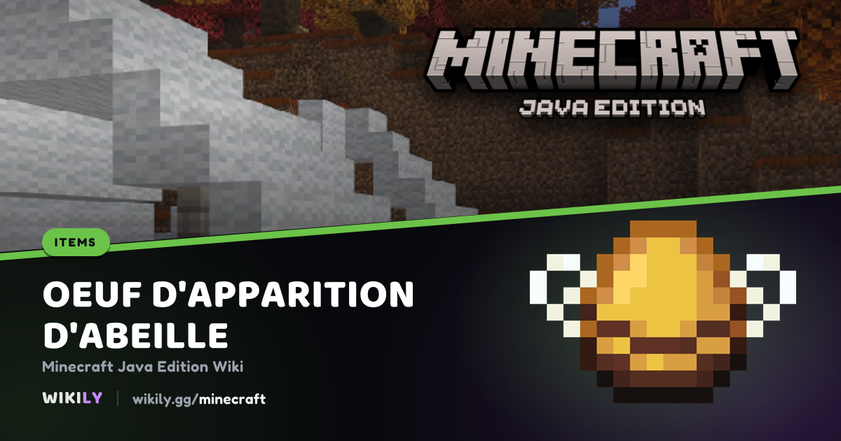 Oeuf d'apparition d'abeille - caractéristiques | Minecraft Wiki