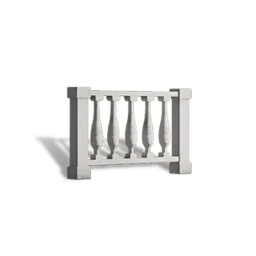 1/2 Parapeto recto con pilar de yeso minimalista