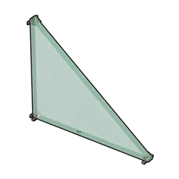 Dreieckige Glaswand