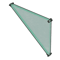 Dreieckige Glaswand (umgedreht)