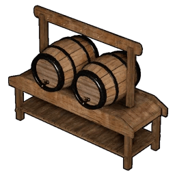 Barril com Prateleira de Madeira