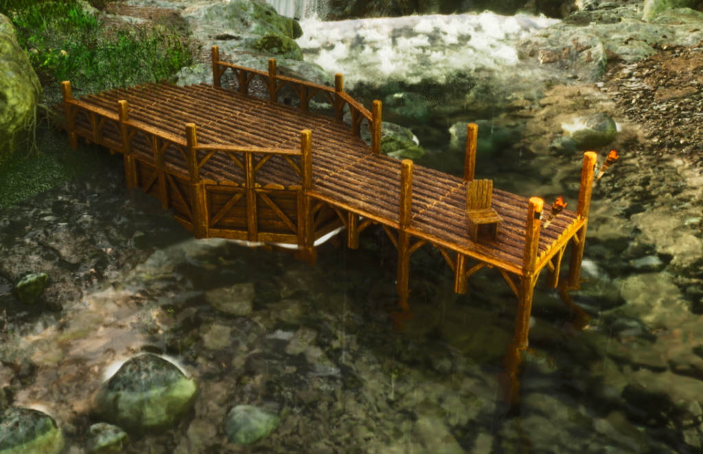 ItsaTzu - Small Pond Dock - Wood Vanilla