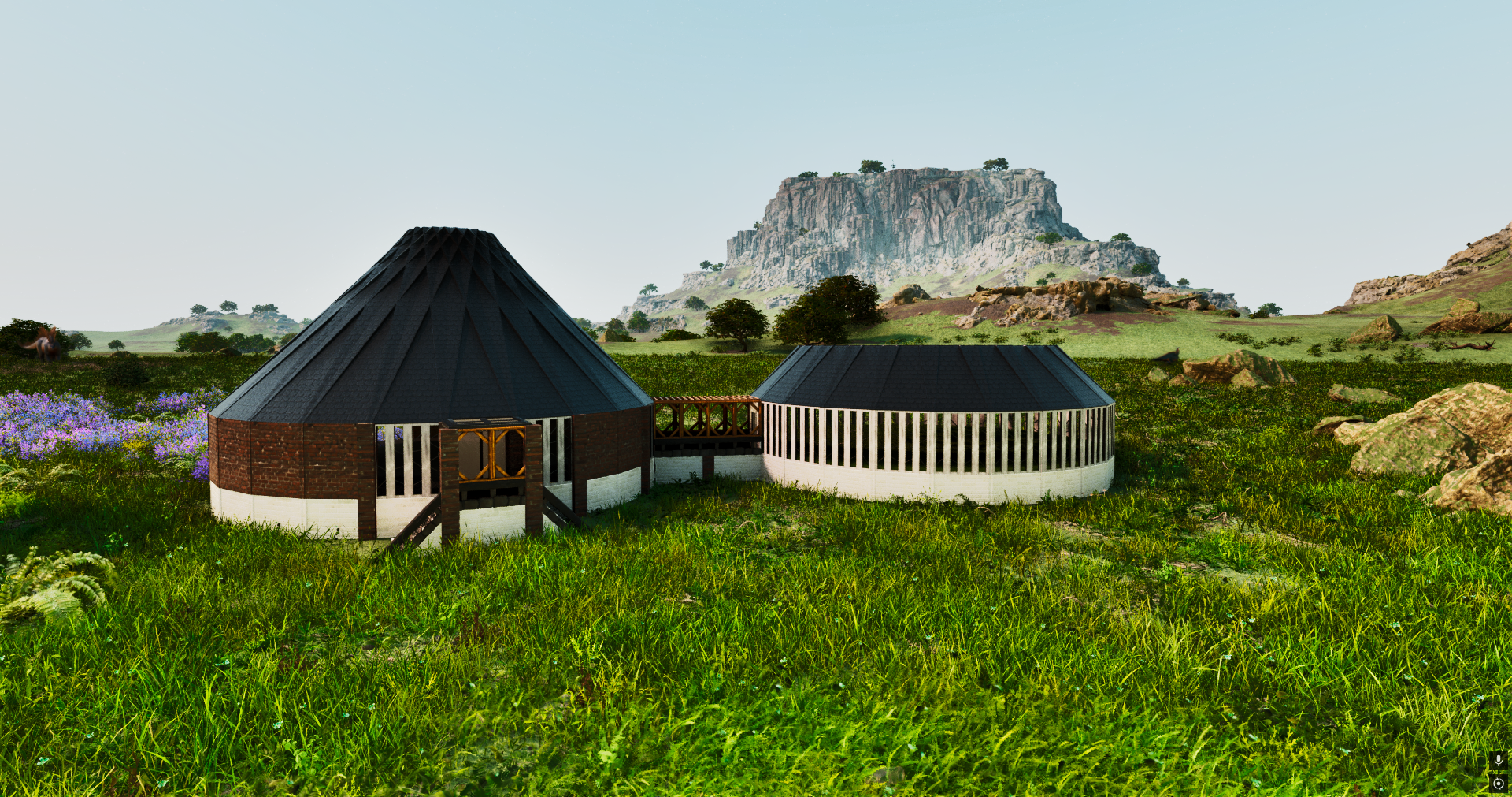 BASE EN CERCLE ET SERRE / CIRCLE BASE AND GREENHOUSE