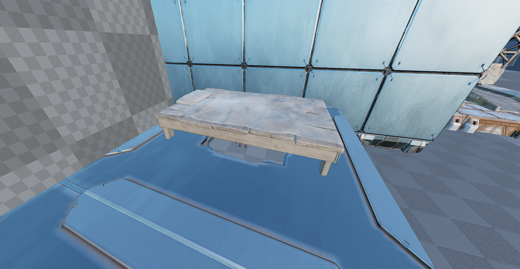 Bed, Spawn and fall in front of dedi