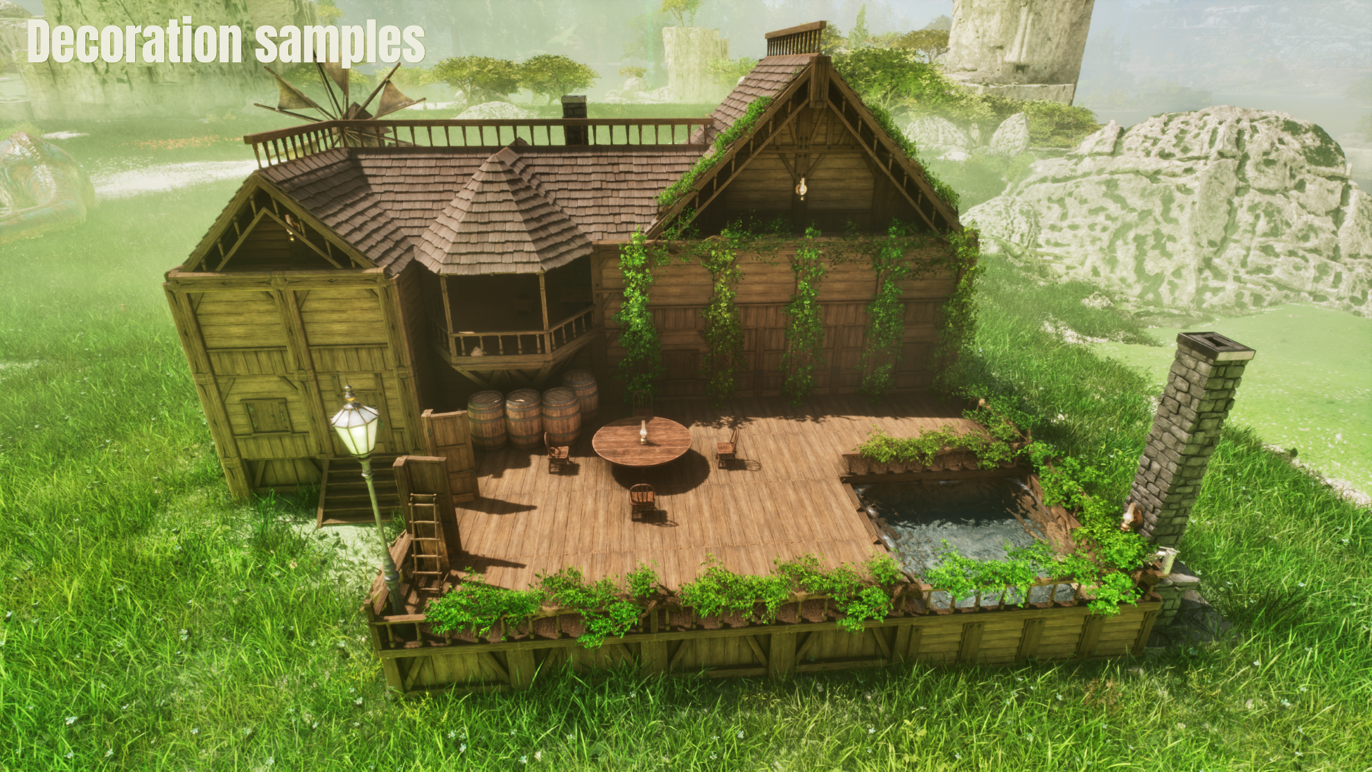 Small wood house(Decorative base)
