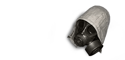 Capuche dotée d'un masque à gaz