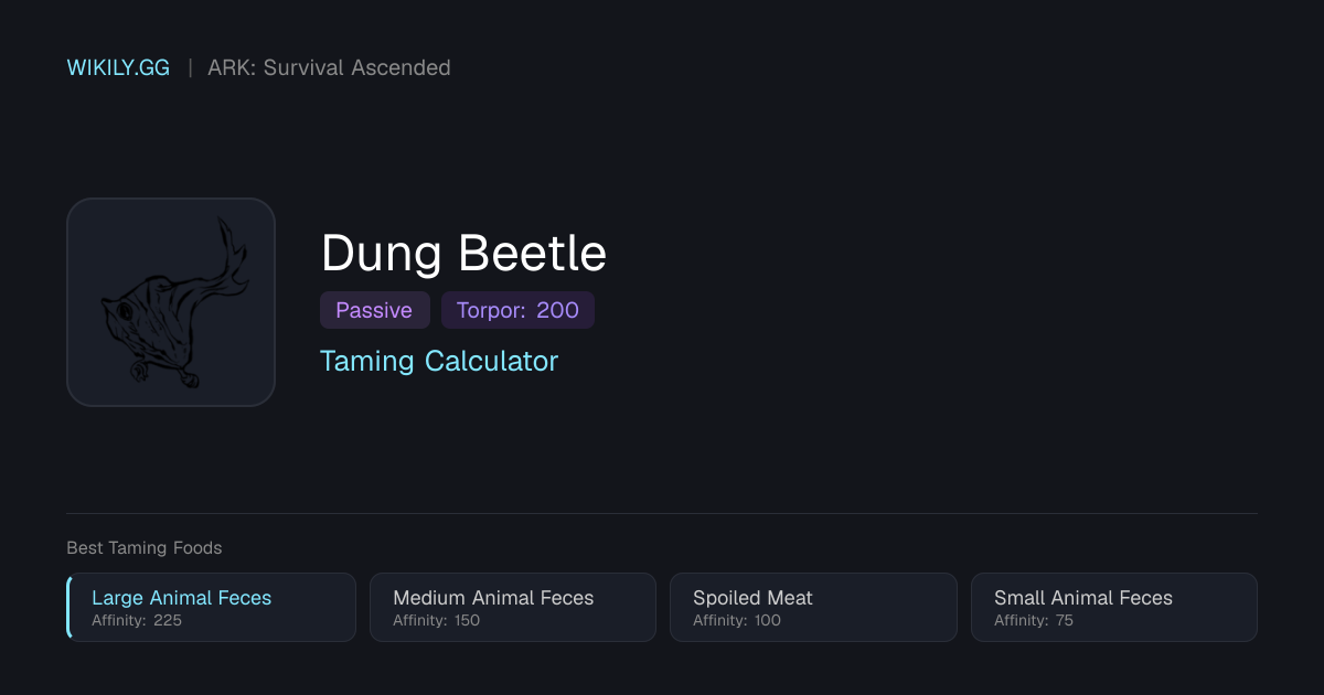 Dung Beetle-Zhmungsrechner - ARK: Survival Ascended