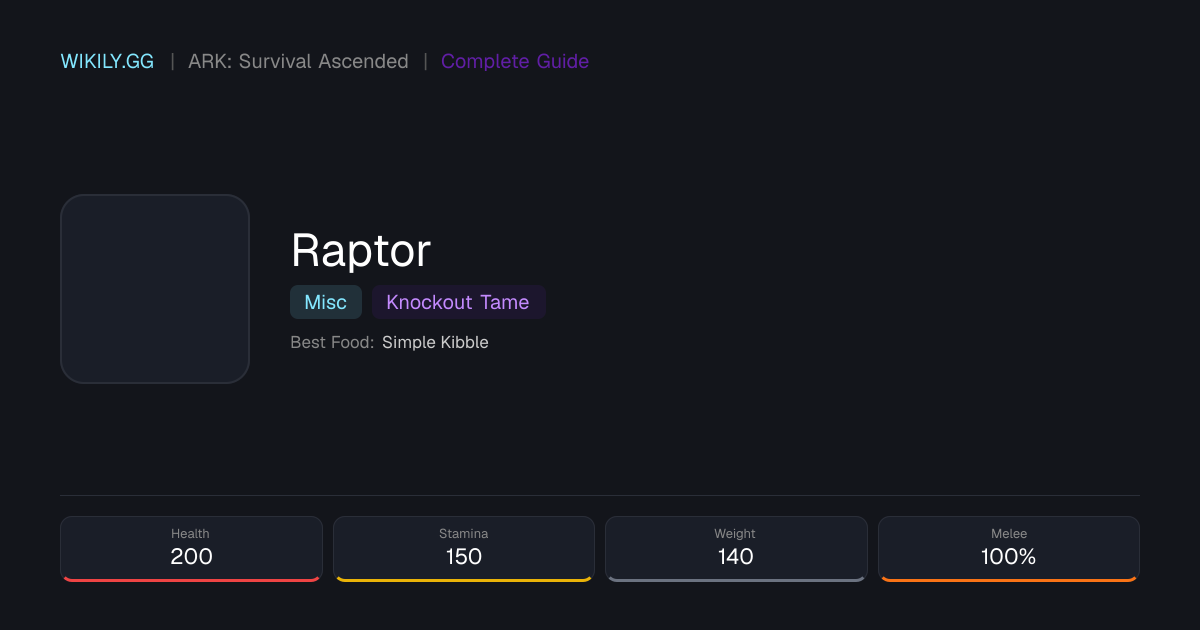 Raptor - ARK: Survival Ascended