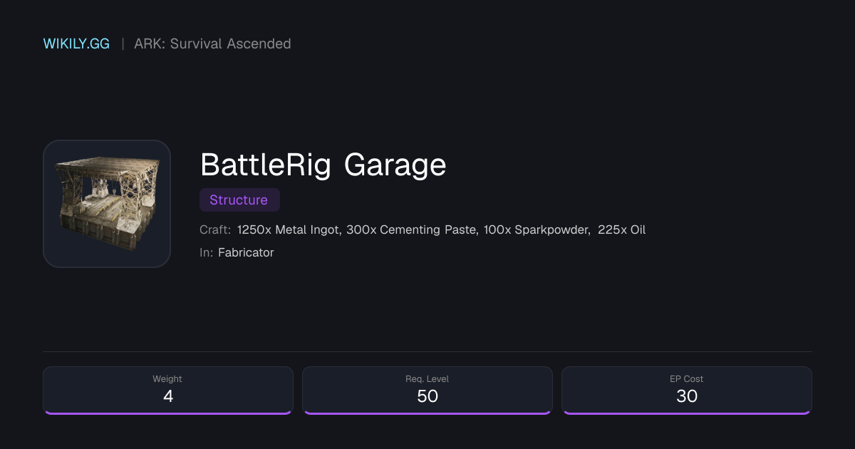 BattleRig Garage - ARK: Survival Ascended