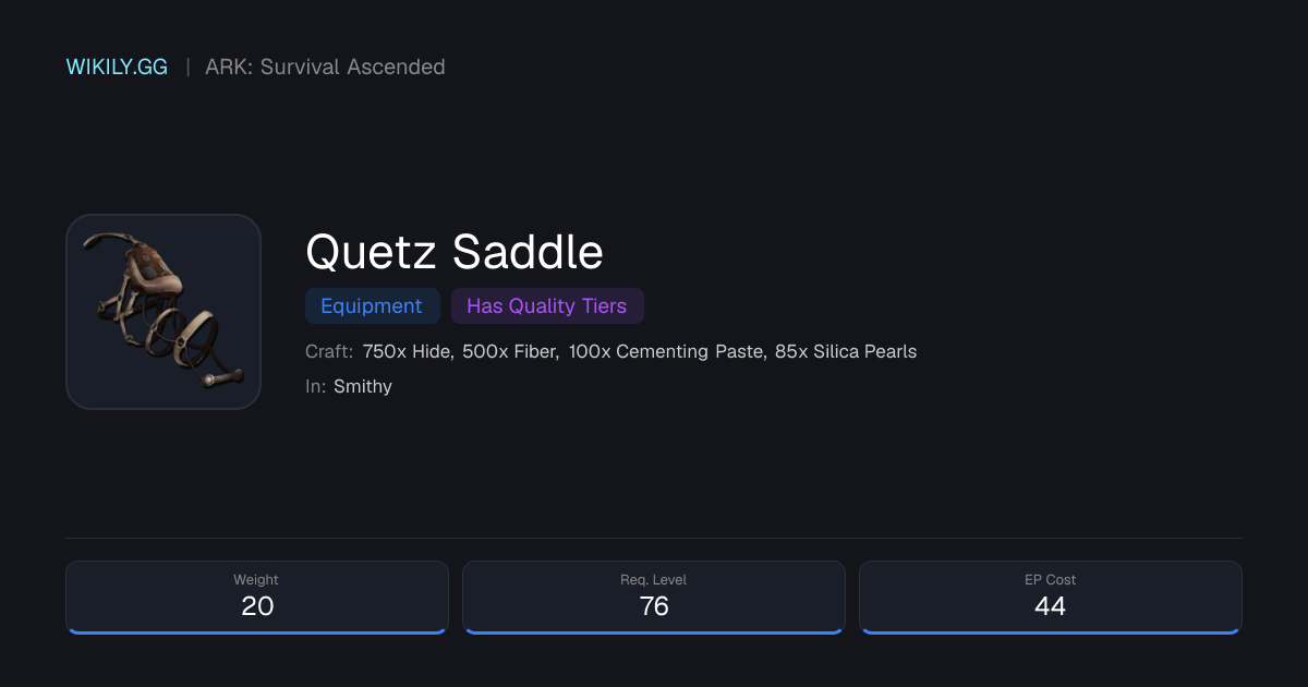 Quetz Saddle - ARK: Survival Ascended