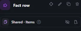 The properties panel of a shared block with Hide on this page and Copy to this page only buttons
