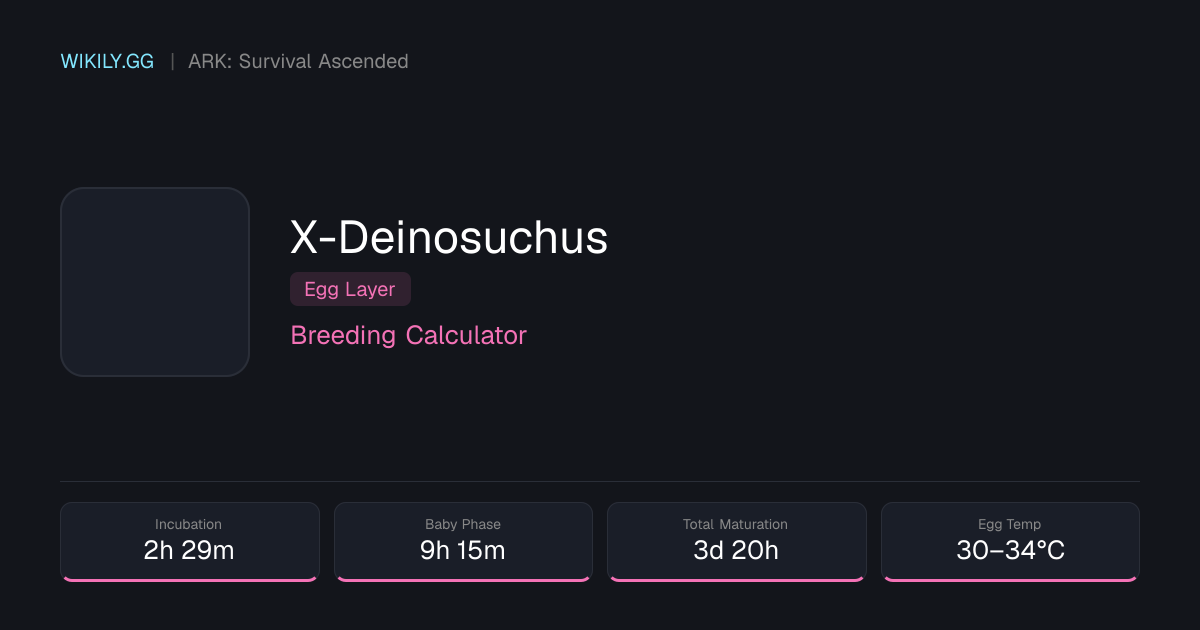 X-Deinosuchus Breeding Calculator - ARK: Survival Ascended