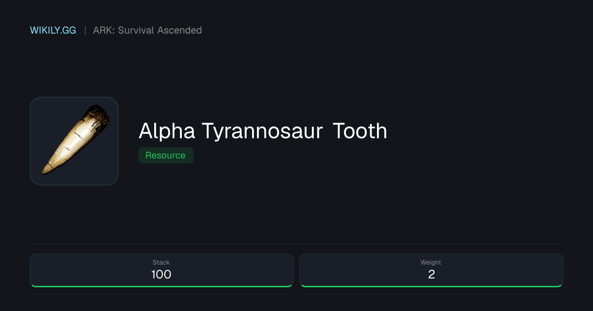Alpha Tyrannosaur Tooth - ARK: Survival Ascended