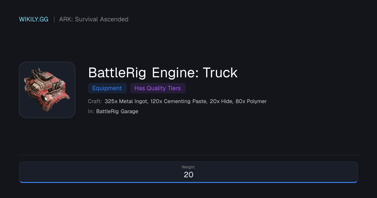BattleRig Engine: Truck - ARK: Survival Ascended