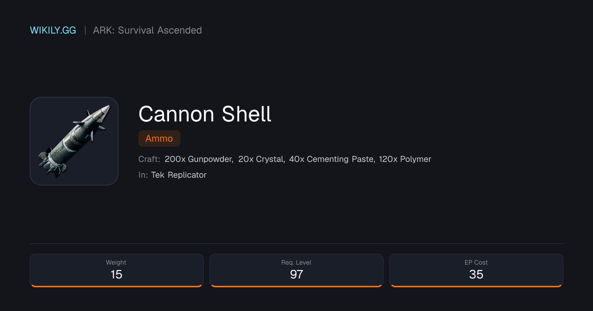 Cannon Shell - ARK: Survival Ascended