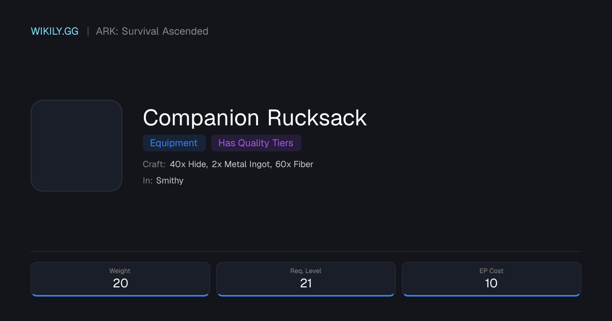 Companion Rucksack - ARK: Survival Ascended