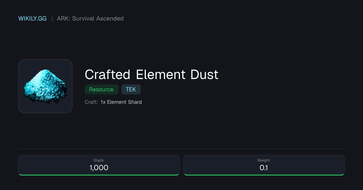 Crafted Element Dust - ARK: Survival Ascended
