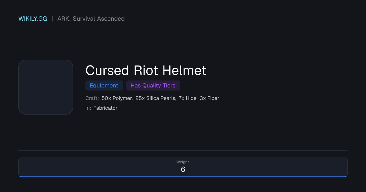 Cursed Riot Helmet - ARK: Survival Ascended
