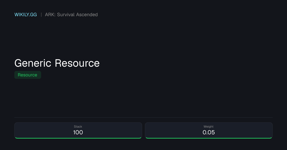 Generic Resource - ARK: Survival Ascended