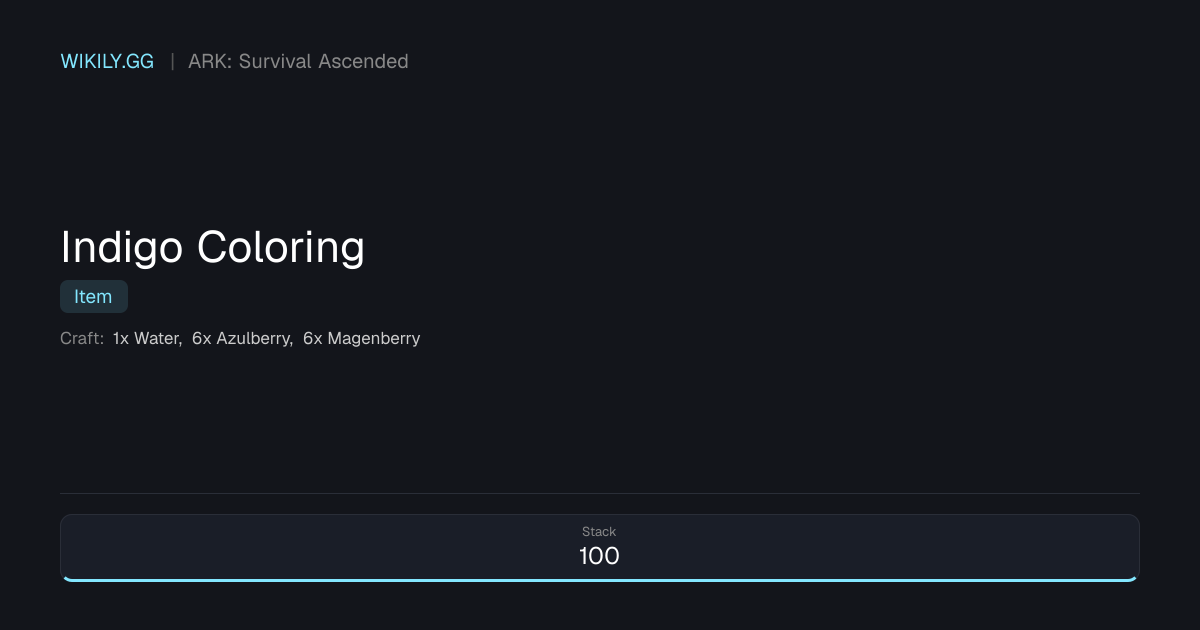 Indigo Coloring - ARK: Survival Ascended