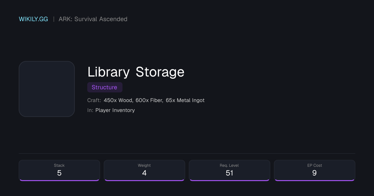 Library Storage - ARK: Survival Ascended
