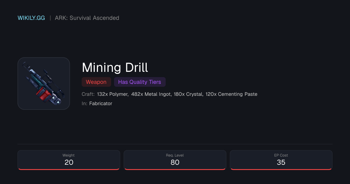 Mining Drill - ARK: Survival Ascended