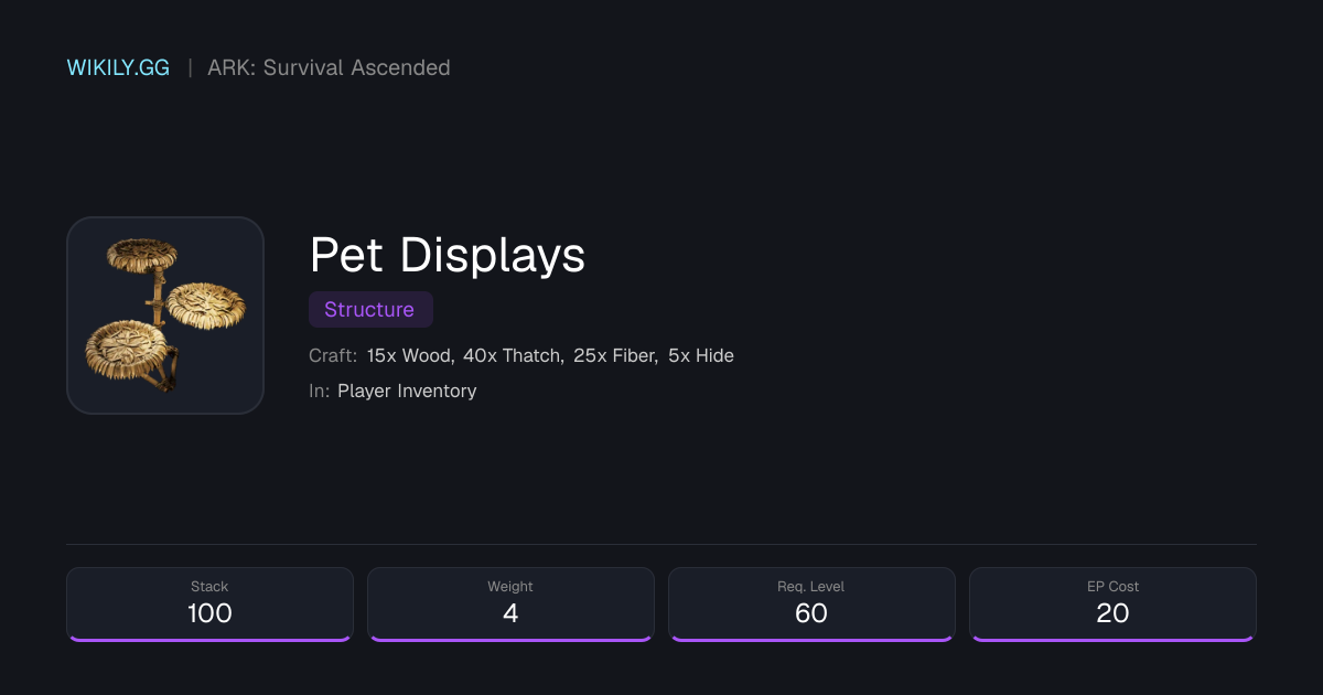 Pet Displays - ARK: Survival Ascended