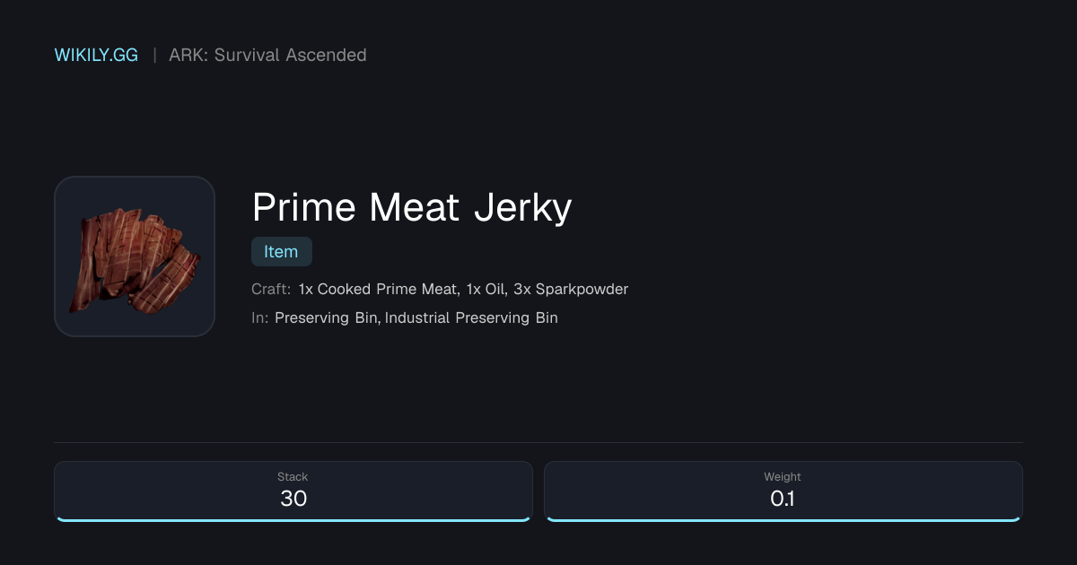 Prime Meat Jerky - ARK: Survival Ascended