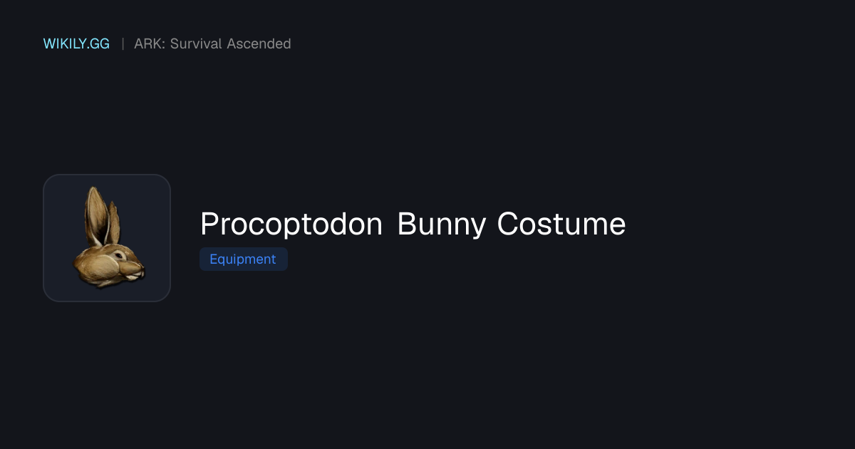 Procoptodon Bunny Costume - ARK: Survival Ascended