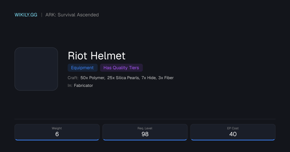 Riot Helmet - ARK: Survival Ascended