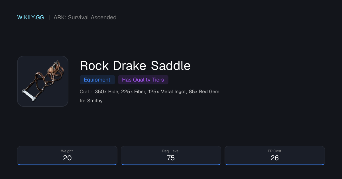 Rock Drake Saddle - ARK: Survival Ascended