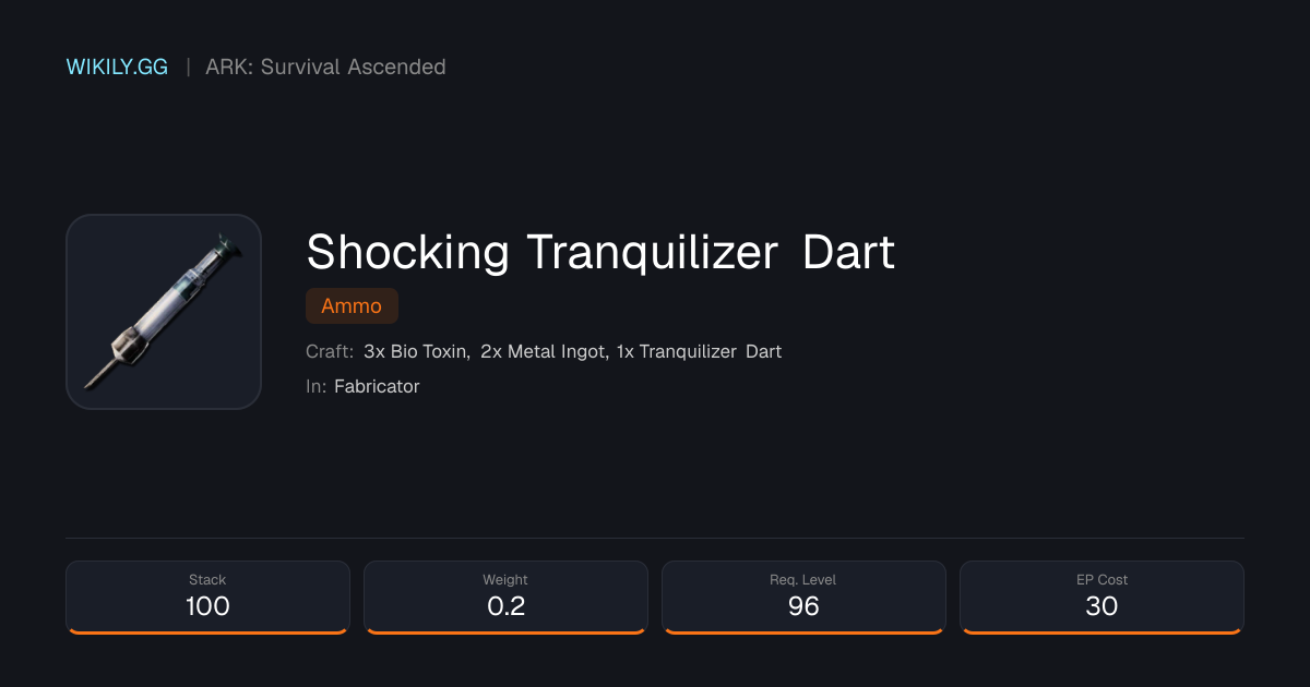 Shocking Tranquilizer Dart ARK Survival Ascended