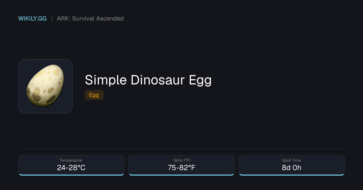 Simple Dinosaur Egg - ARK: Survival Ascended