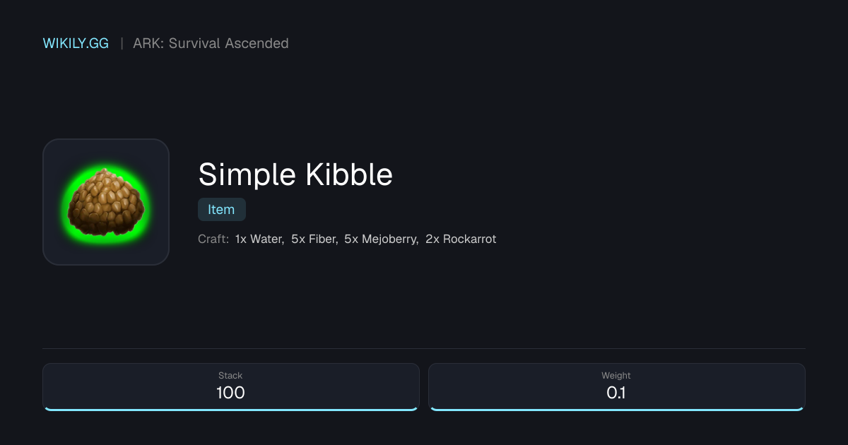 Simple Kibble - ARK: Survival Ascended