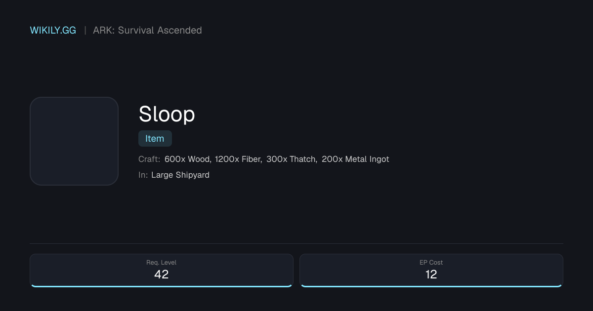Sloop - ARK: Survival Ascended