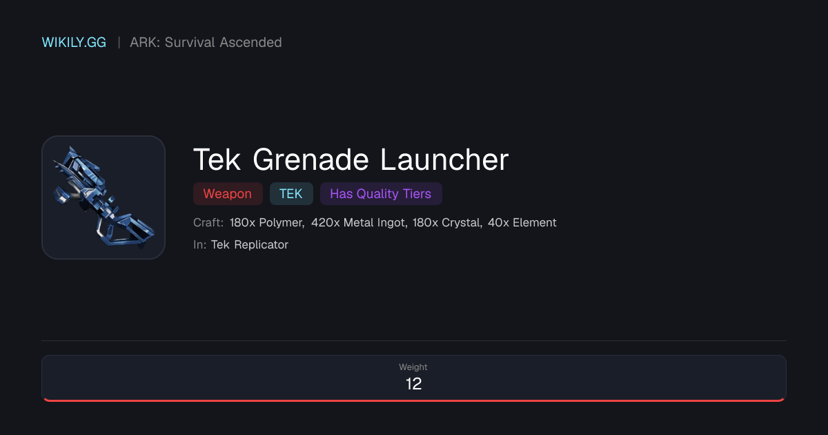 Tek Grenade Launcher - ARK: Survival Ascended