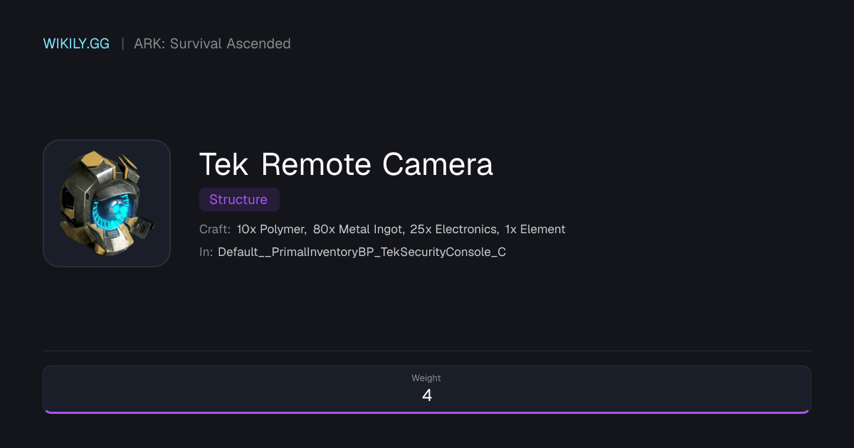 Tek Remote Camera - ARK: Survival Ascended