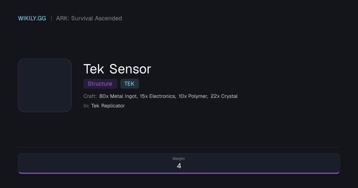Tek Sensor - ARK: Survival Ascended