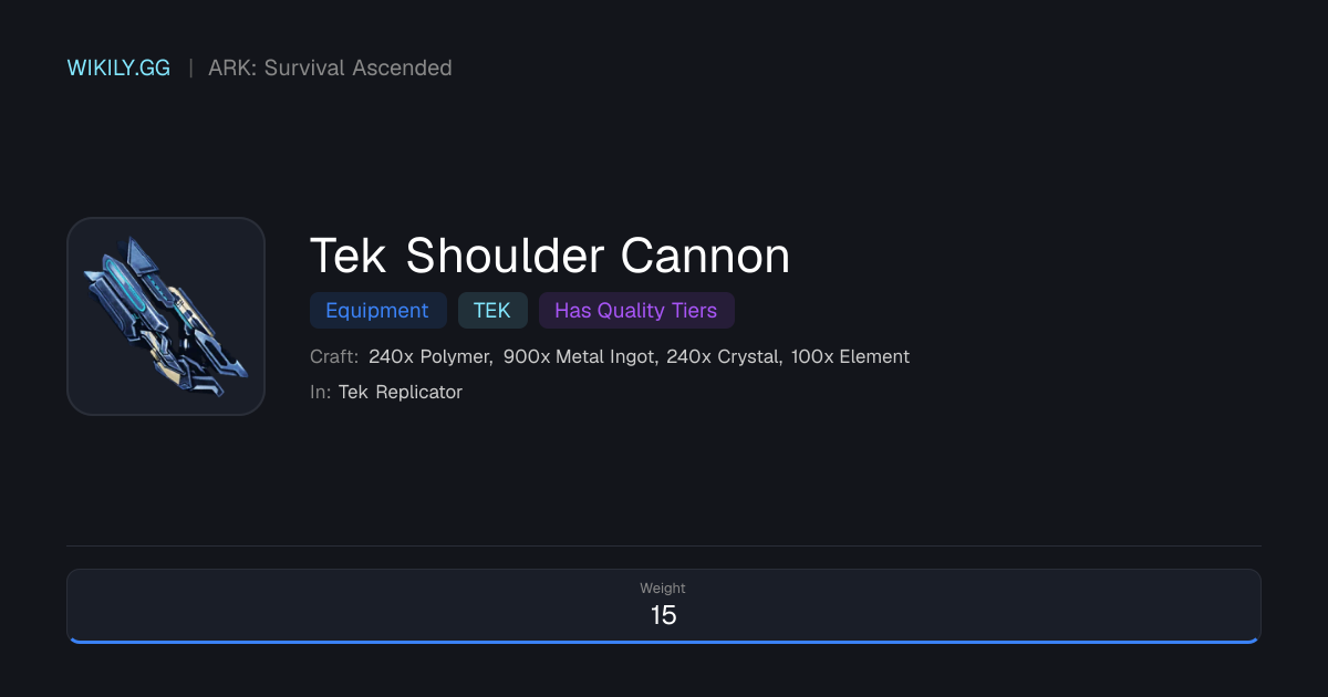 Tek Shoulder Cannon - ARK: Survival Ascended