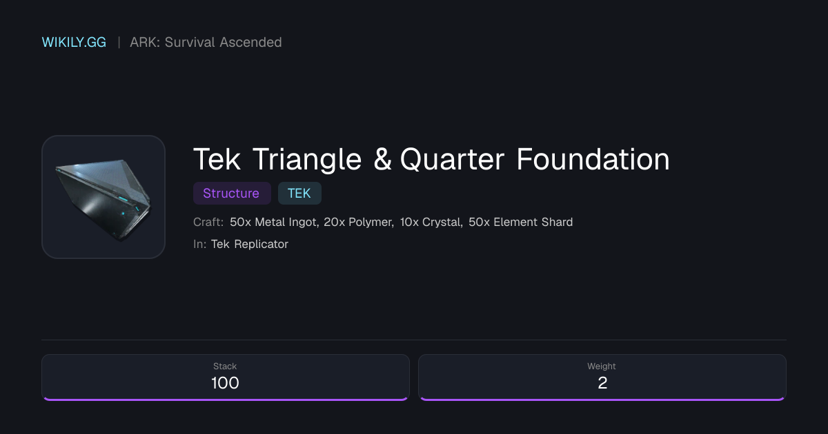 Tek Triangle & Quarter Foundation - ARK: Survival Ascended