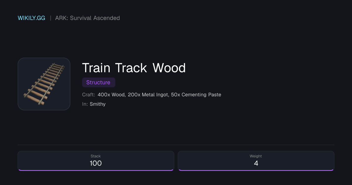 Train Track Wood - ARK: Survival Ascended
