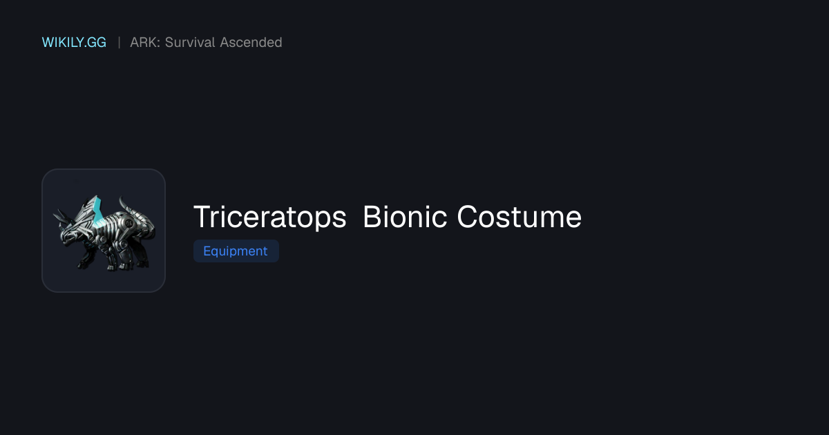 Triceratops Bionic Costume - ARK: Survival Ascended