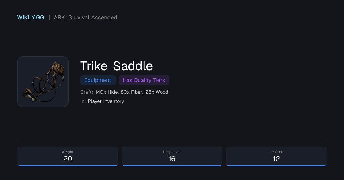 Trike Saddle - ARK: Survival Ascended