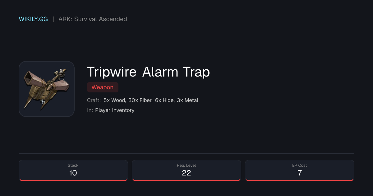 Tripwire Alarm Trap - ARK: Survival Ascended
